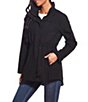 Gallery Stand Collar Removable Hood Snap Front Packable Rain Jacket - Image 2