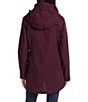 Gallery Stand Collar Removable Hood Snap Front Packable Rain Jacket - Image 4