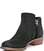 Color:Black Leather - Image 4 - A-Lister Double Zip Closure Leather Block Heel Booties