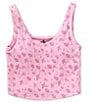 GB Active Big Girls Floral Print Tank Top, Color:Pink Rosebud - Image 1