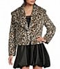 GB Animal Print Faux Fur Coat, Color:Brown Black - Image 1