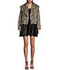 GB Animal Print Faux Fur Coat, Color:Brown Black - Image 3