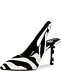 GB Atta-Girl 2 Zebra Haircalf Slingback Pumps - Image 4