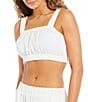 Color:White - Image 1 - Bandeau Crop Top Coordinating Swim Cover-Up Tank