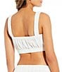 Color:White - Image 2 - Bandeau Crop Top Coordinating Swim Cover-Up Tank