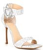 Color:Silver - Image 1 - Be-Mine Rhinestone Heart Buckle Shimmer Sandals