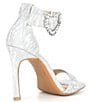 Color:Silver - Image 2 - Be-Mine Rhinestone Heart Buckle Shimmer Sandals