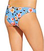 GB Bella Flora Scrunchie Textured Extra High Leg Scoop Front Swim Bottom, Color:Blue - Image 2