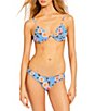 GB Bella Flora Scrunchie Textured Extra High Leg Scoop Front Swim Bottom, Color:Blue - Image 3