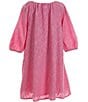 Color:Pink - Image 2 - Big Girls 7-16 Family Matching 3/4 Sleeve Oversized Cinch Dress