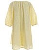 Color:Lemon - Image 2 - Big Girls 7-16 Family Matching 3/4 Sleeve Oversized Cinch Dress