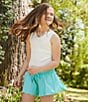 GB Big Girls 7-16 Active Mid-Rise Flippy Shorts, Color:Aqua Sky - Image 3