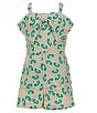 GB Big Girls Bow Detail Crochet Bow Romper, Color:Emerald Green - Image 1
