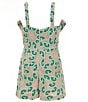 GB Big Girls Bow Detail Crochet Bow Romper, Color:Emerald Green - Image 2
