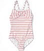 Color:Pink Carna - Image 1 - Big Girls 7-16 Bow Sleeveless One-Piece Swimsuit