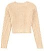 Color:Sand - Image 2 - Big Girls 7-16 Cable Cardigan