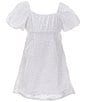 GB Big Girls Charlotte Lace Puff Sleeve Dress, Color:White - Image 1
