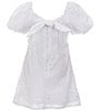 GB Big Girls Charlotte Lace Puff Sleeve Dress, Color:White - Image 2