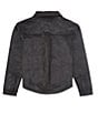 Color:Black - Image 2 - Big Girls 7-16 Coated Button Front Jacket