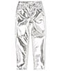 Color:Silver - Image 1 - Big Girls 7-16 Coated Metallic Pants