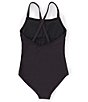 Color:Black Tie - Image 2 - Big Girls 7-16 Contrast Bow Sleeveless One-Piece Swimsuit