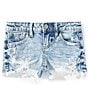 GB Big Girls Cut Off Distressed Frayed Hem Denim Shorts, Color:Denim Blue - Image 1