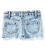 GB Big Girls Cut Off Distressed Frayed Hem Denim Shorts, Color:Denim Blue - Image 2
