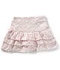 GB Big Girls Floral Embroidered Pleated Mini Skirt, Color:White/Pink - Image 1
