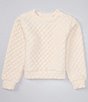Color:Ivory - Image 1 - Big Girls 7-16 Knit Quilted Sweatshirt