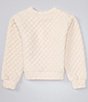 Color:Ivory - Image 2 - Big Girls 7-16 Knit Quilted Sweatshirt