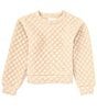 Color:Taupe - Image 1 - Big Girls 7-16 Knit Quilted Sweatshirt