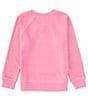 Color:Fuchsia Pink - Image 2 - Big Girls 7-16 Long Sleeve Embroidered Crew Neck Sweatshirt