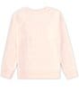 Color:Light Pink - Image 2 - Big Girls 7-16 Long Sleeve Embroidered Crew Neck Sweatshirt