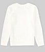 Color:Ivory - Image 2 - Big Girls 7-16 Long Sleeve Embroidered Crew Neck Sweatshirt