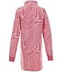 Color:Pink - Image 2 - Big Girls 7-16 Long-Sleeve Marble Swirl Sweater Dress