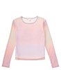 Color:Pink Multi - Image 1 - Big Girls 7-16 Long-Sleeve Mesh Gradient Knit Top