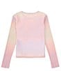 Color:Pink Multi - Image 2 - Big Girls 7-16 Long-Sleeve Mesh Gradient Knit Top