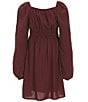 GB Big Girls 7-16 Long Sleeve Rouched Dress, Color:Brown - Image 2