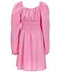 GB Big Girls 7-16 Long Sleeve Rouched Dress, Color:Pink - Image 1