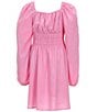 GB Big Girls 7-16 Long Sleeve Rouched Dress, Color:Pink - Image 2