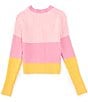Color:Pink Multi - Image 2 - Big Girls 7-16 Long Sleeve Striped Cardigan Sweater