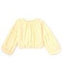 Color:Lemon - Image 1 - Big Girls 7-16 Long Sleeve Woven Drapey Blouse
