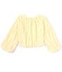 Color:Lemon - Image 2 - Big Girls 7-16 Long Sleeve Woven Drapey Blouse