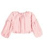 Color:Light Pink - Image 1 - Big Girls 7-16 Long Sleeve Woven Drapey Blouse