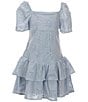 GB Big Girls 7-16 Mini Embroidered Lace Dress, Color:Skyway - Image 1