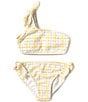Color:Multi - Image 1 - Big Girls 7-16 One-Shoulder Tie Bralette Two-Piece Swimsuit