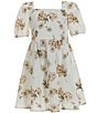 Color:Ivory Comb - Image 1 - Big Girls 7-16 Family Matching Puff Sleeve Dress
