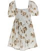 Color:Ivory Comb - Image 2 - Big Girls 7-16 Family Matching Puff Sleeve Dress