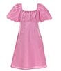 Color:Pink - Image 1 - Big Girls 7-16 Puff-Sleeve Empire Waist Dress