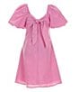 Color:Pink - Image 2 - Big Girls 7-16 Puff-Sleeve Empire Waist Dress